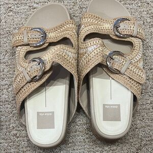Dolce Vita Beige Woven Buckle Sandals